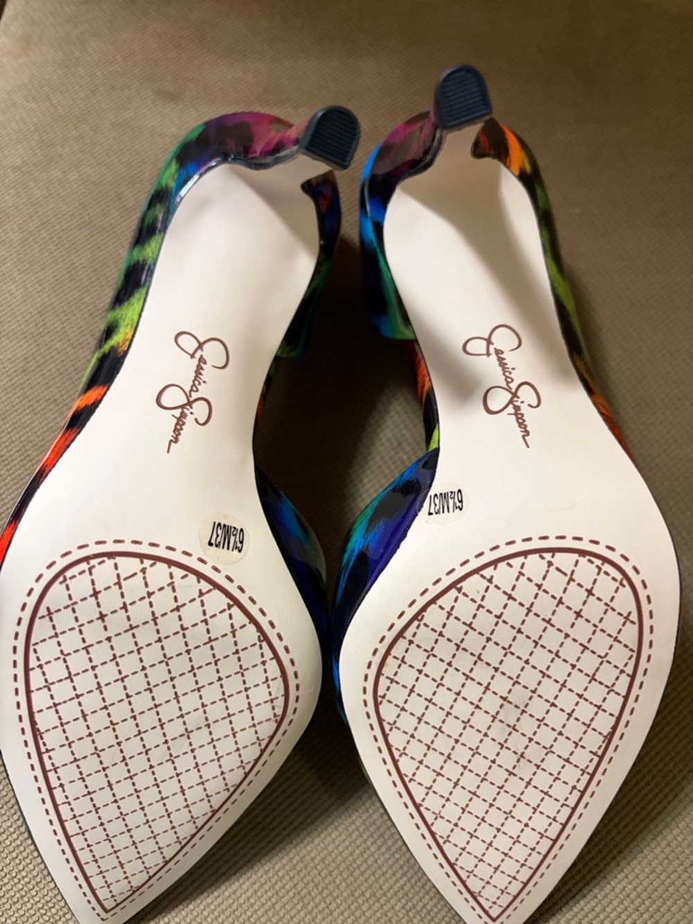 NWOT Jessica Simpson Multicolor Leopard-Print Pointed-Toe Stilettos - Picture 6 of 9